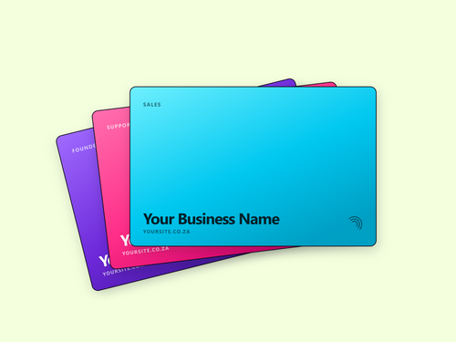 A fan of PVC NFC cards for a team, from R149